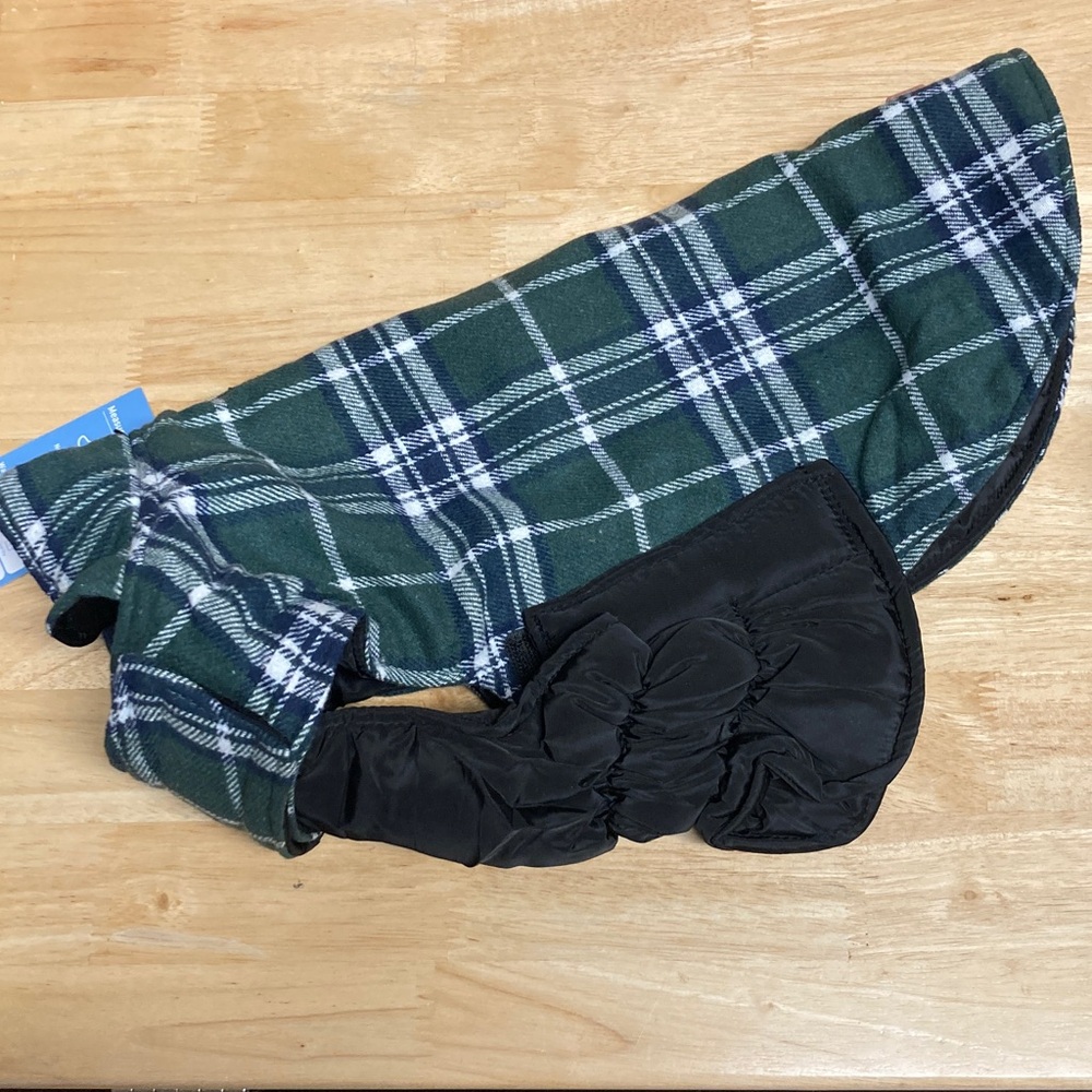 NWT Kuoser Dog Jacket Reversible Green Tartan Plaid or Quilted Black Sz M - Picture 15 of 15